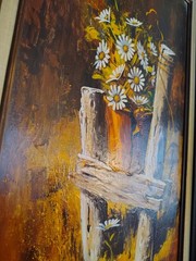 Vintage Dale A. Klee Signed Painting Framed Acrylic On Canvas 19″ x 31″ Daisies