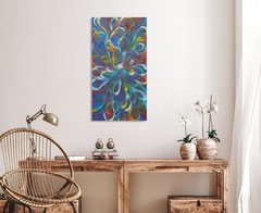 SELINA NUMINA 100 x 60 cm Original Aboriginal Painting. Bush Medicine Leaves