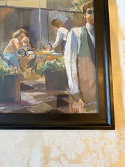 Suzanne Twyford Original, Framed Pastel Painting Of Winchester VA Cafe Scene