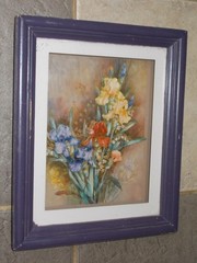 Vintage 3D art in approximately 11 3/4″x9 3/4″ shadow box frame