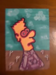 Original Painting Mini Golf Bart Bong Aceo Art Card Fun Games Golfing Markers MG