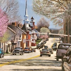 Original oil painting FUNKSTOWN, MD David Zimmerman Washington County framed