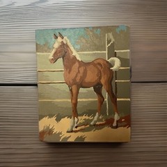 Paint by Number Painting Horse Pony w/Fence Unframed 10″ x 8″ Vintage