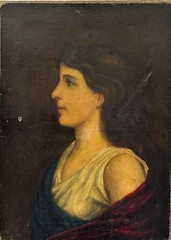 A. Deardell 19TH . Portrait Of A Lady Signed And Dated 1872 Oil On Canvas