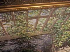 HENRY PEETERS SIGNED OIL CANVAS GLICEE FLOWER GARDEN PAINTING ~36 x28”GOLD FRAME
