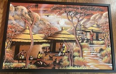 African Village Painting Professionally Framed