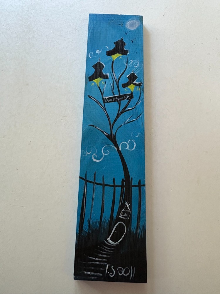 New Orleans Bourbon St 24″ Street Art Wood Board Painting Original By T.S. 2011
