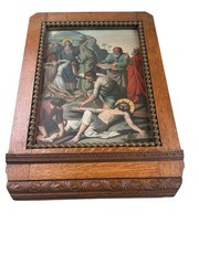 Vintage Stations Of The Cross 11th Station Jesus Nailed To The Cross Painting