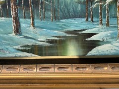 Phillip Cantrell Large Framed Signed Winter Scene Landscape Oil Painting 36 x 48