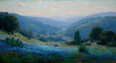 Texas Bluebonnets Landscapes Art Oil Painting Hand Painted on Canvas Home Decor