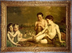 Hand Painted Oil Painting Male Nude Men Portrait Antique Style Classical Art