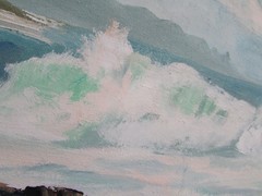 Todd Scholz Hawaiian Ocean Landscape/Seascape Kauai Hanamaulu Bay Oil Painting