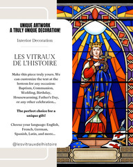 Virgin Mary Stained Glass Style Canvas – Mother of God Catholic Religious Art