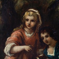 French School c.1900 Oil – The Sisters