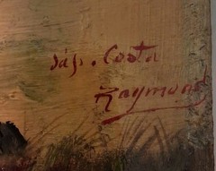 Antique S.C. Raymond Oil Paining On Wood With An Original Wooden Frame 16×13.5in