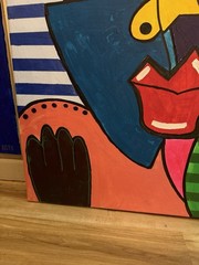 JUSTO Original Abstract Painting Acrylic on canvas 24×30