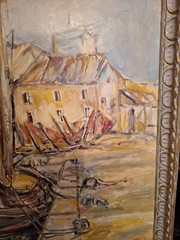 Reduced- Vintage Oil Painting by HORACE JAMES GAINE 33 1/2 × 27 1/2 Inches
