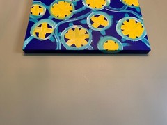 ABSTRACT Painting Original TRIPPY Art 24″x24″ Stretched Canvas