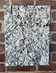 Original Abstract Action Painting jackson pollock style signed art decor