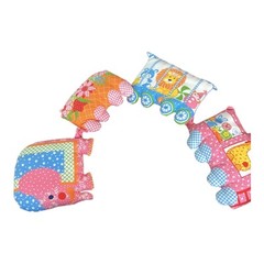 Vintage Plush Pillow Circus Train Wall Decor Nursery Baby Elephant Giraffe