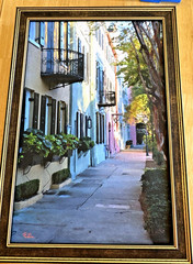 Paul Silva Gallery Charleston Street Scene Giclee Print 9×13 Framed Signed COA