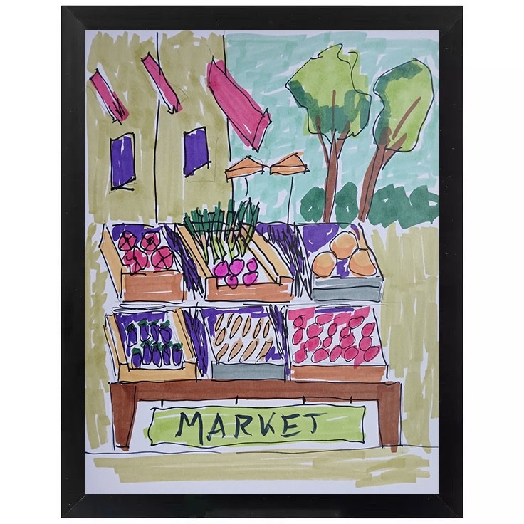 Abstract/Impressionism Farmer’s Market 11×14 Original Handmade Art Painting