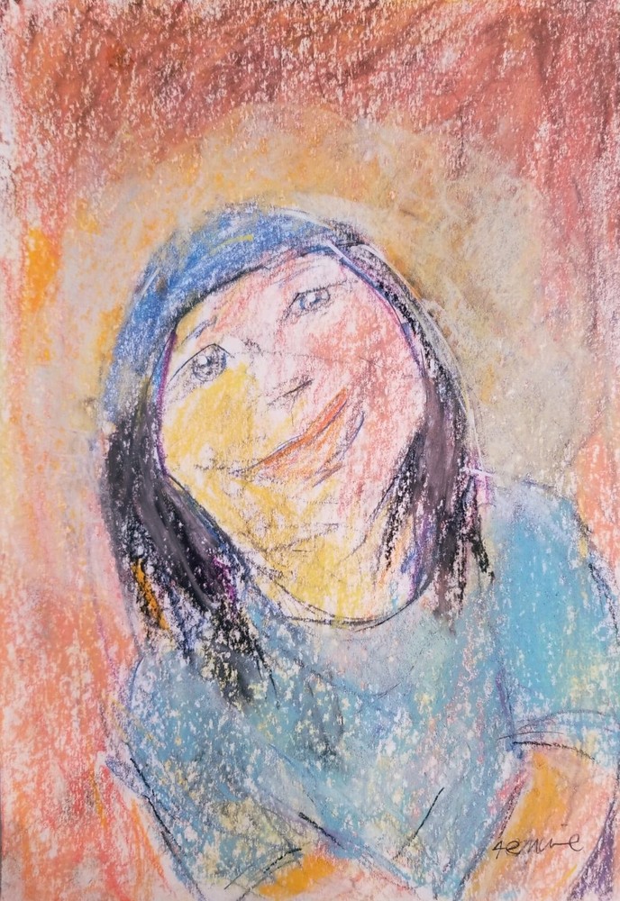 Lucille Femine Figure of woman in pastel 7 1/2″ by 11″ – 160