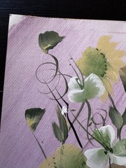 Kate Hynes 2004 Watercolor Painting Original Daisy & Irises Floral Bouquet 11×15