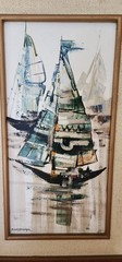 Original Paco Gorospe framed oil Paiting and signed MCM wall art 29 1/2″ x 17…