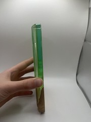 4×7.5in Resin Art Piece Green And Brown With Whales/water