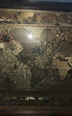 Vtg Gold Foil Old World Map Moses Pitt Nova Totius Terrarum Orbis Geographica