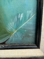Vintage Oil Painting “Water Lillies Barbados” By Doris Convery Logan 8×10 1991