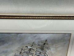 The “Sorraen” Stunning European Nautical 1948 Original Watercolor Clipper Ship ￼