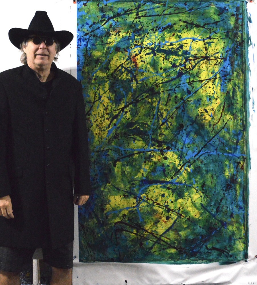 62”x40” Pollock/Richter style canvas painting Acrylic,Abstract, Modern,X Large