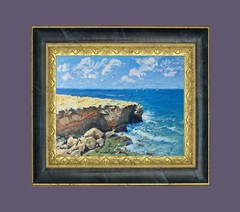 Oil painting on canvas. Sunset Cliffs. Painting ORIGINAL Impressionist Art