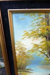 Oil painting landscape with trees 8X10″ Framed, free shipping USA