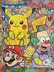 WILL STREET original painting 24×30/ Pokémon super Mario the Simpsons banksy pop