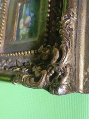 Fruit Oil Painting Still Life in Heavy Ornate Gold Gilt Frame 10 x 9 Southby’s
