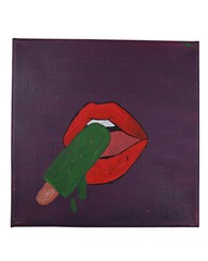 Cherry Summer Lips Popsicle Painting