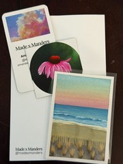 Original ACEO Gouache Painting Beach Ocean Dunes Seascape Sunrise Mini Art OOAK