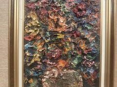 B DELANEY Signed Painting Floral Signed ‘70; 17×21 Framed