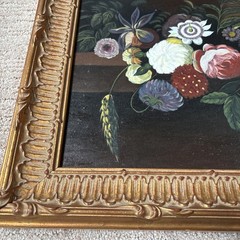 Vintage Chelsea House Oil Painting Floral Flowers Framed 18”x15”