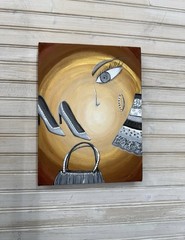 Original Whimsical Contemporary Painting Signed by Artist 12”x9” Canvas