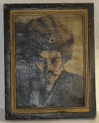 Antique Old Master Turban Gypsy Asian Fortune Teller Oil Canvas After Rembrandt