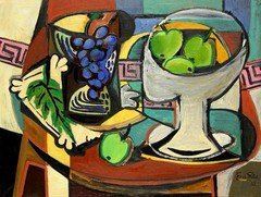 Emil Filla Style Oil Painting Cubist Art Hand Painted Canvas Signed