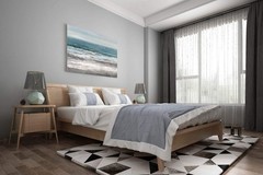 Large Hand Painted Modern Abstract Seascape Canvas Art – Ocean Beach Coastal Dec