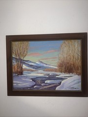 Mel Fillerup Wyoming artist Oil Painting on Cardboard vintage