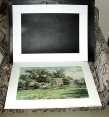 Large Henry Newell Cady Watercolor Shooing Chickens by a New England Cottage