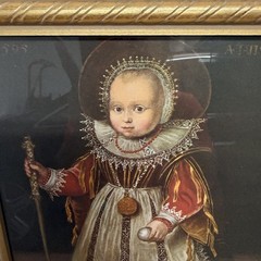 Maurits de Héraugières (1595) Vintage Rennaisance Child Gold Ornate Painting