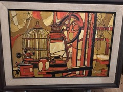 Scott Kuhn Abstract Still Life Painting, Medium, Framed & Signed Single Piece